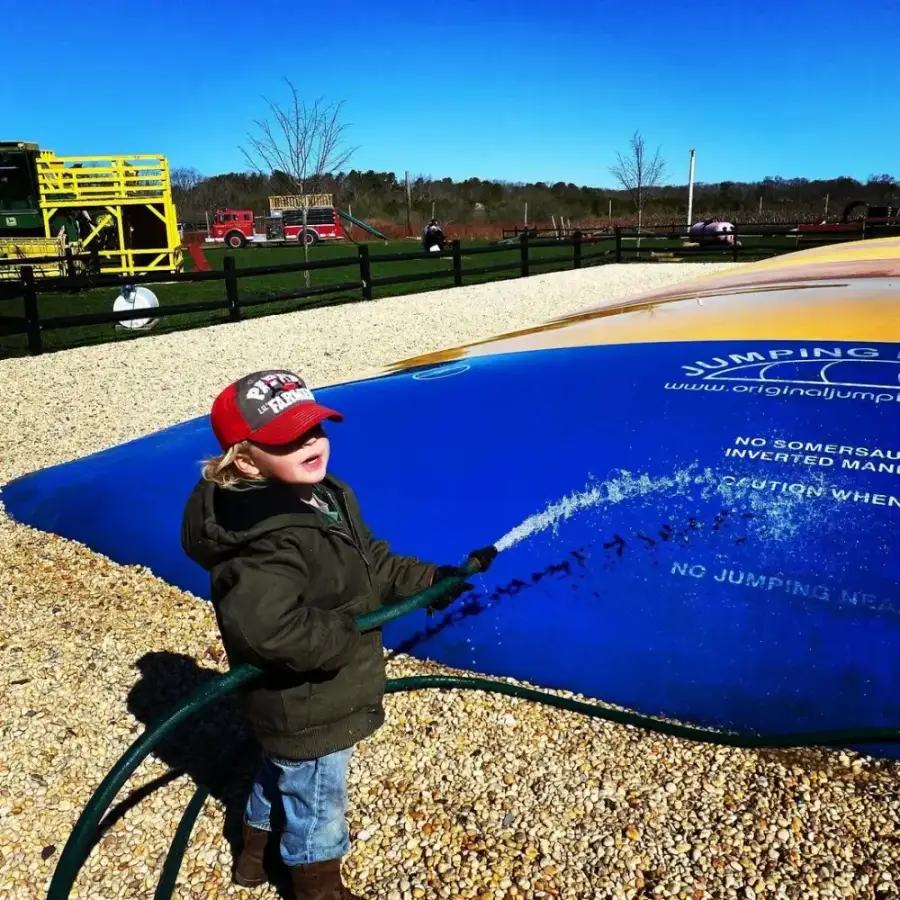 Our jump pillow at Fink's Country Farm