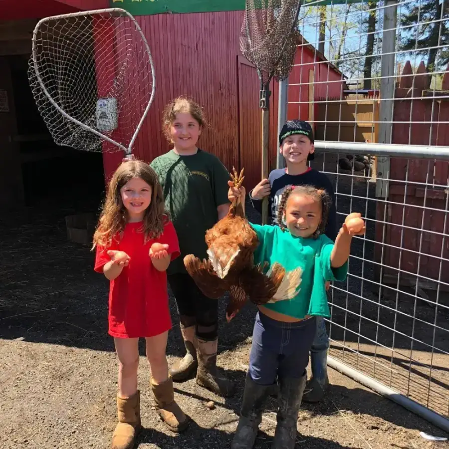 The kids had helping to move our chickens at Fink's Country Farm